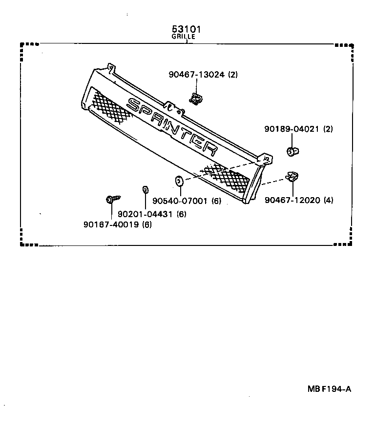 53100-12260 GRILLE SUB-ASSY, RADIATOR product image