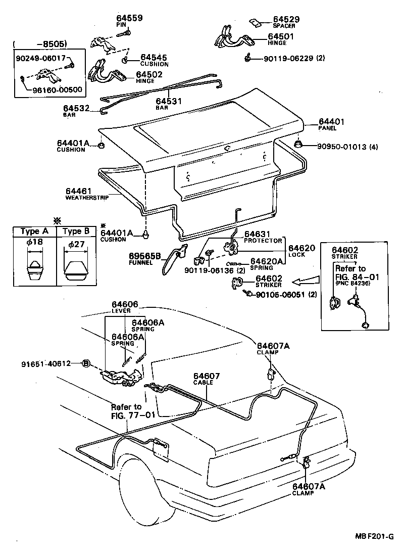 64529-20010 SPACER, LUGGAGE COMPARTMENT DOOR HINGE product image