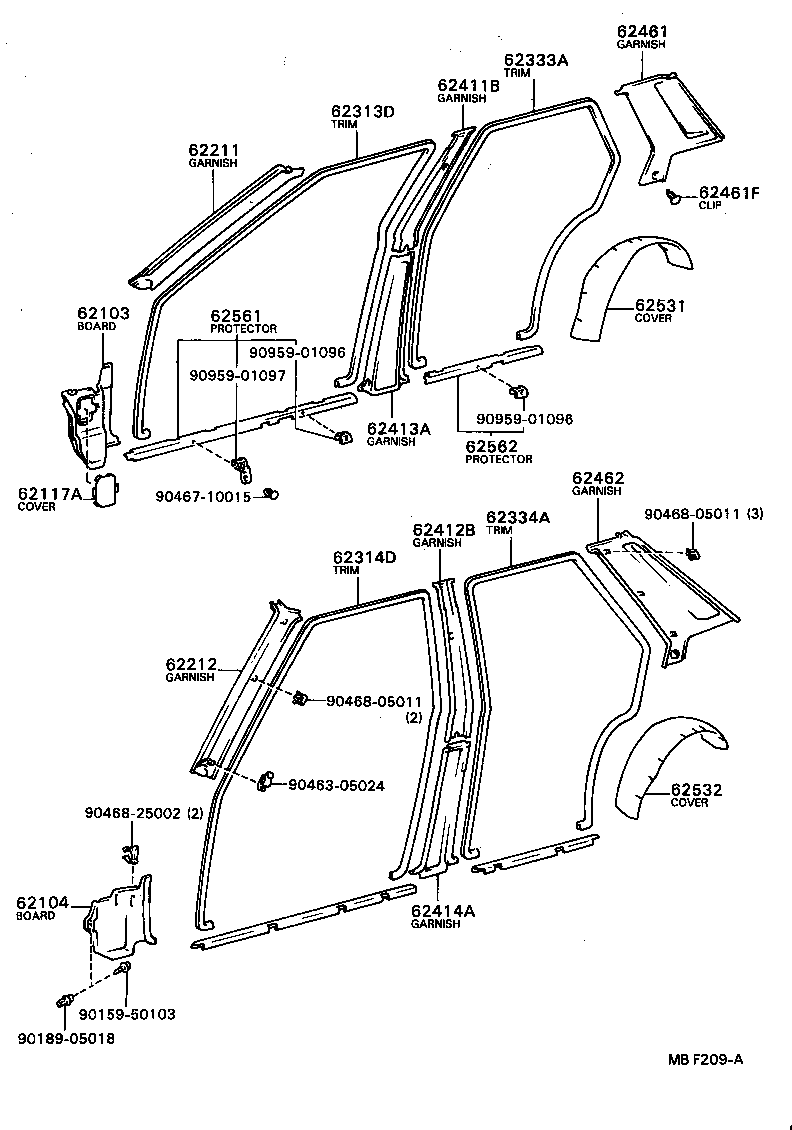 62510-12840-03 BOARD, QUARTER INSIDE TRIM, RH product image