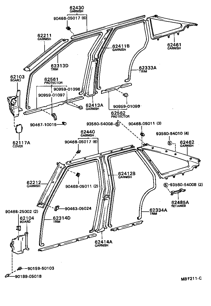 62510-12840-03 BOARD, QUARTER INSIDE TRIM, RH product image