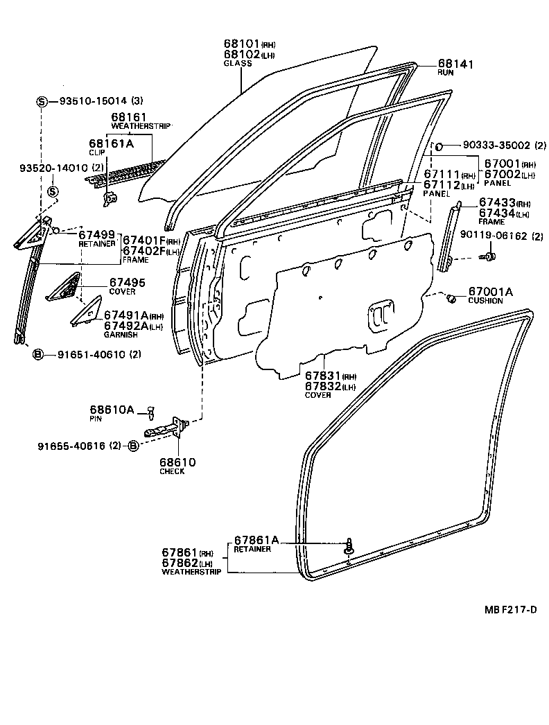 Toyota 67401-12220 FRAME SUB-ASSY, FRONT DOOR, FRONT LOWER RH