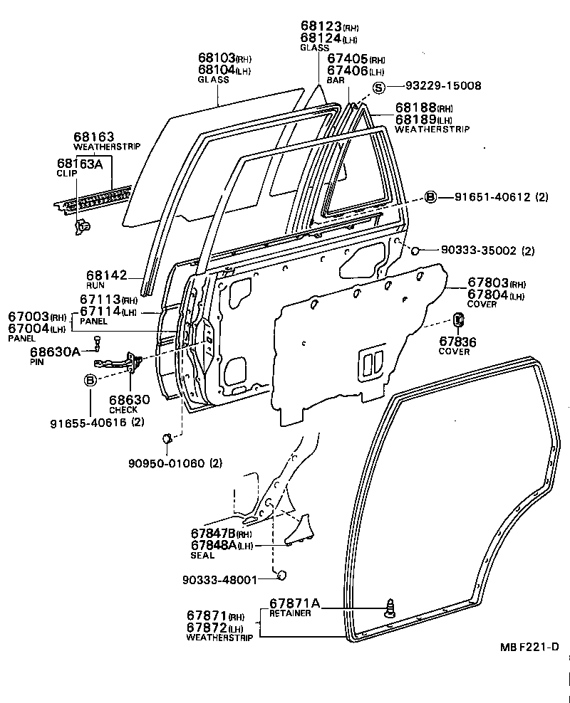 67004-12430 PANEL SUB-ASSY, REAR DOOR, LH product image
