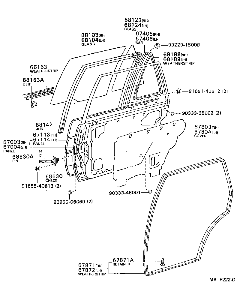Toyota 67004-12300 PANEL SUB-ASSY, REAR DOOR, LH