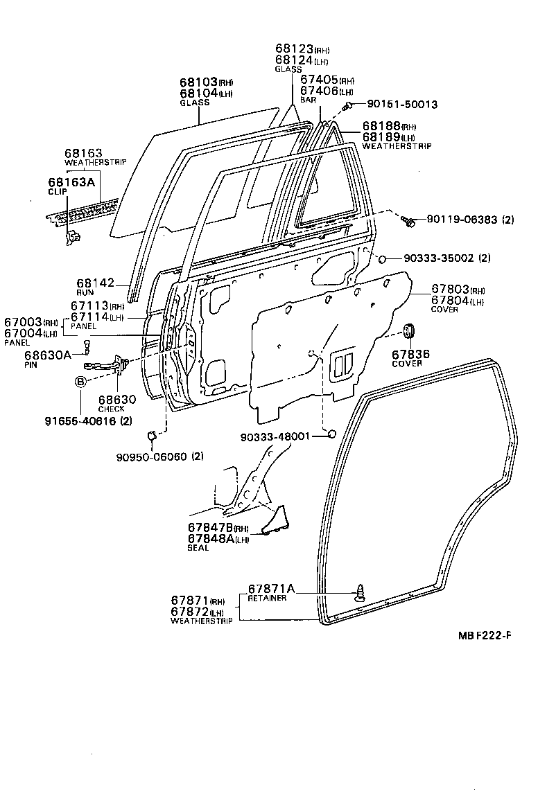 67004-12450 PANEL SUB-ASSY, REAR DOOR, LH product image