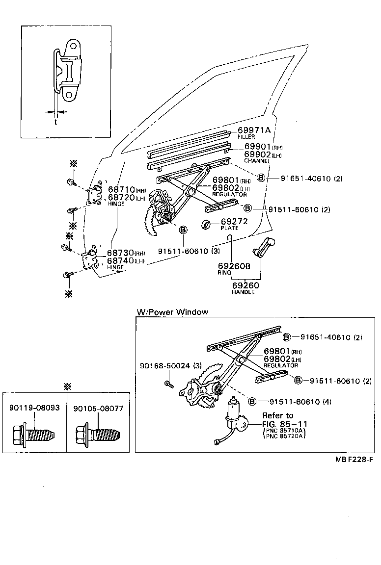69820-12190 REGULATOR SUB-ASSY, FRONT DOOR WINDOW, LH product image