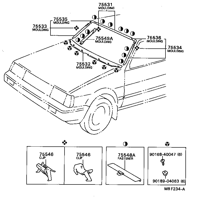 75549-12010 MOULDING, WINDSHIELD OUTSIDE SUB product image