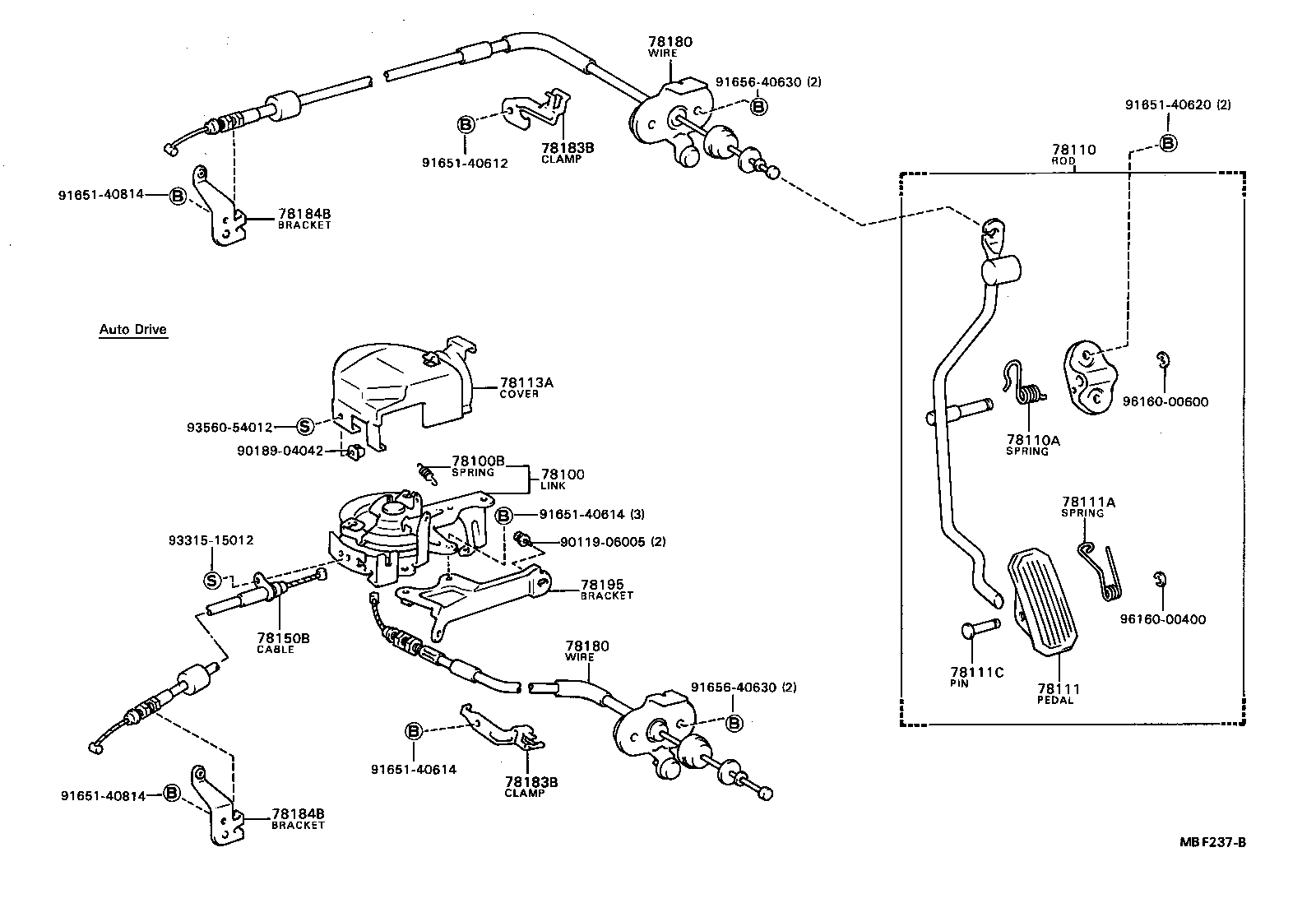 78113-20120 COVER, AUTO DRIVE ACCELERATOR LINK product image