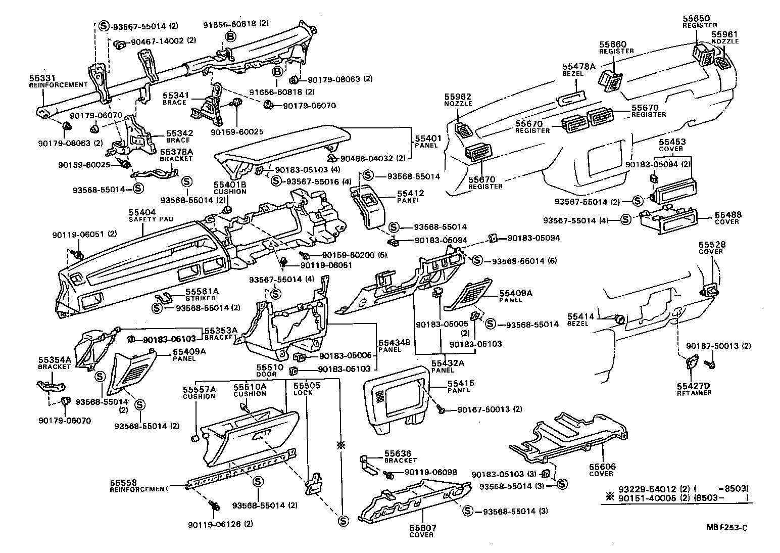 55330-12120 REINFORCEMENT, INSTRUMENT PANEL product image