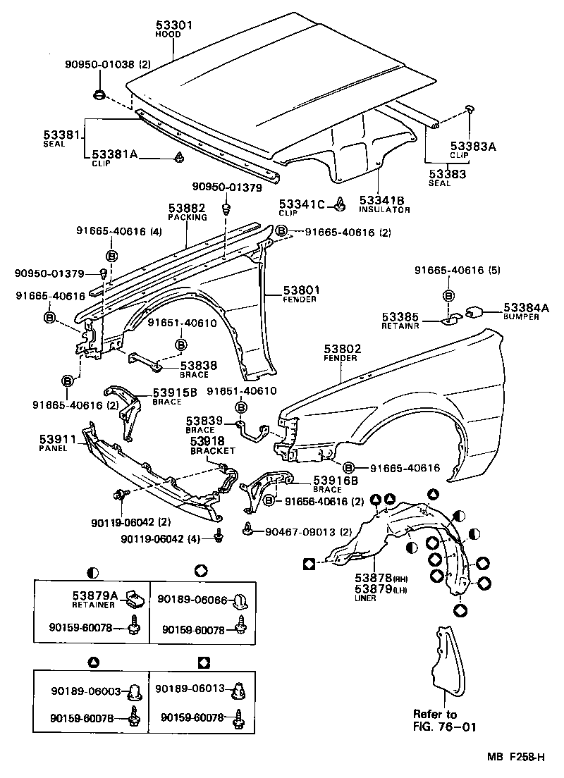 Toyota 53875-12080 LINER, FRONT FENDER, RH