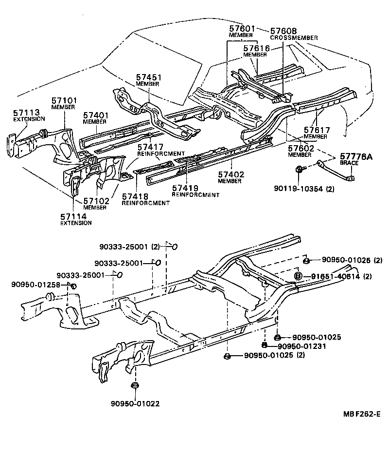 57101-12290 MEMBER SUB-ASSY, FRONT SIDE, RH product image