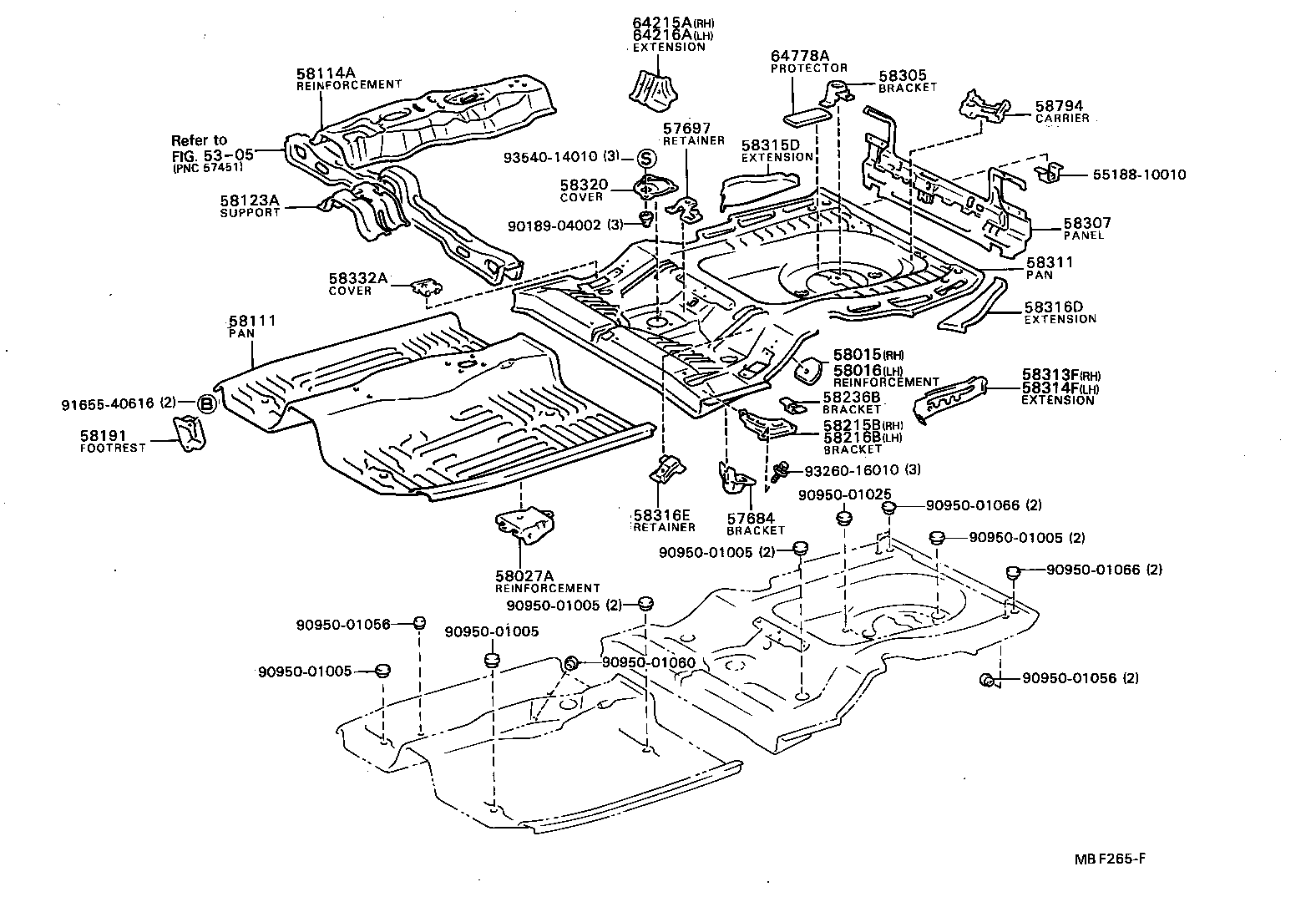 58311-12140 PAN, REAR FLOOR product image