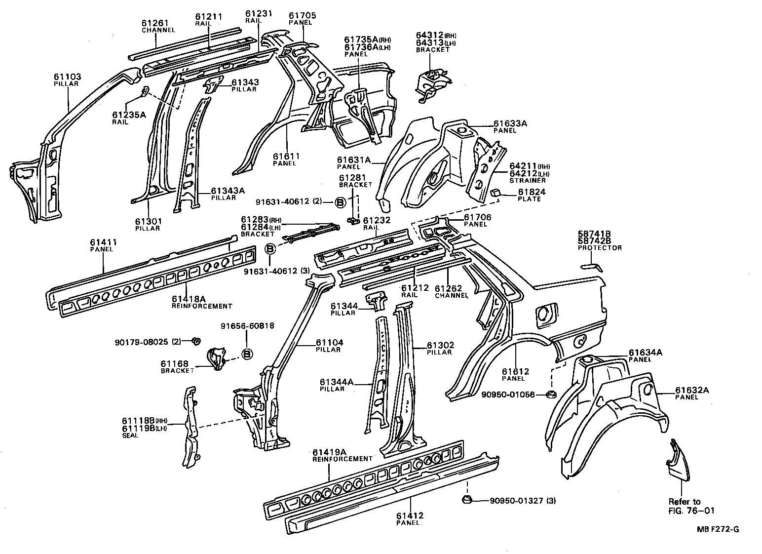 61601-12909 PANEL, QUARTER, RH product image