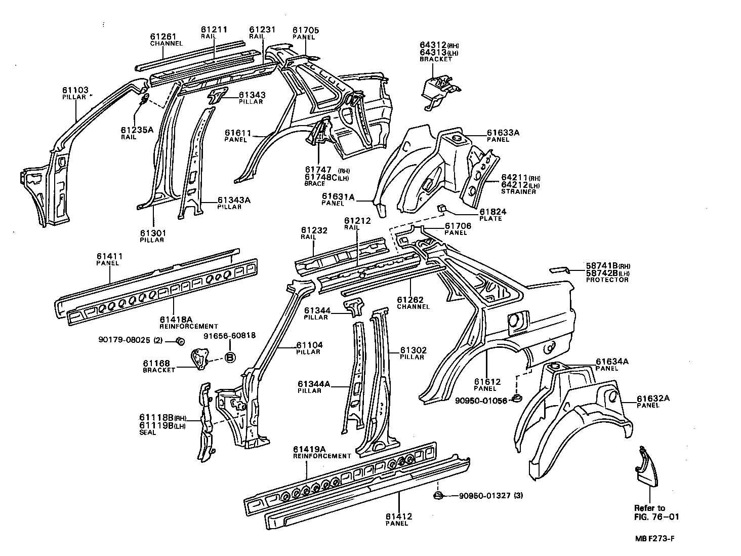 61601-12915 PANEL, QUARTER, RH product image