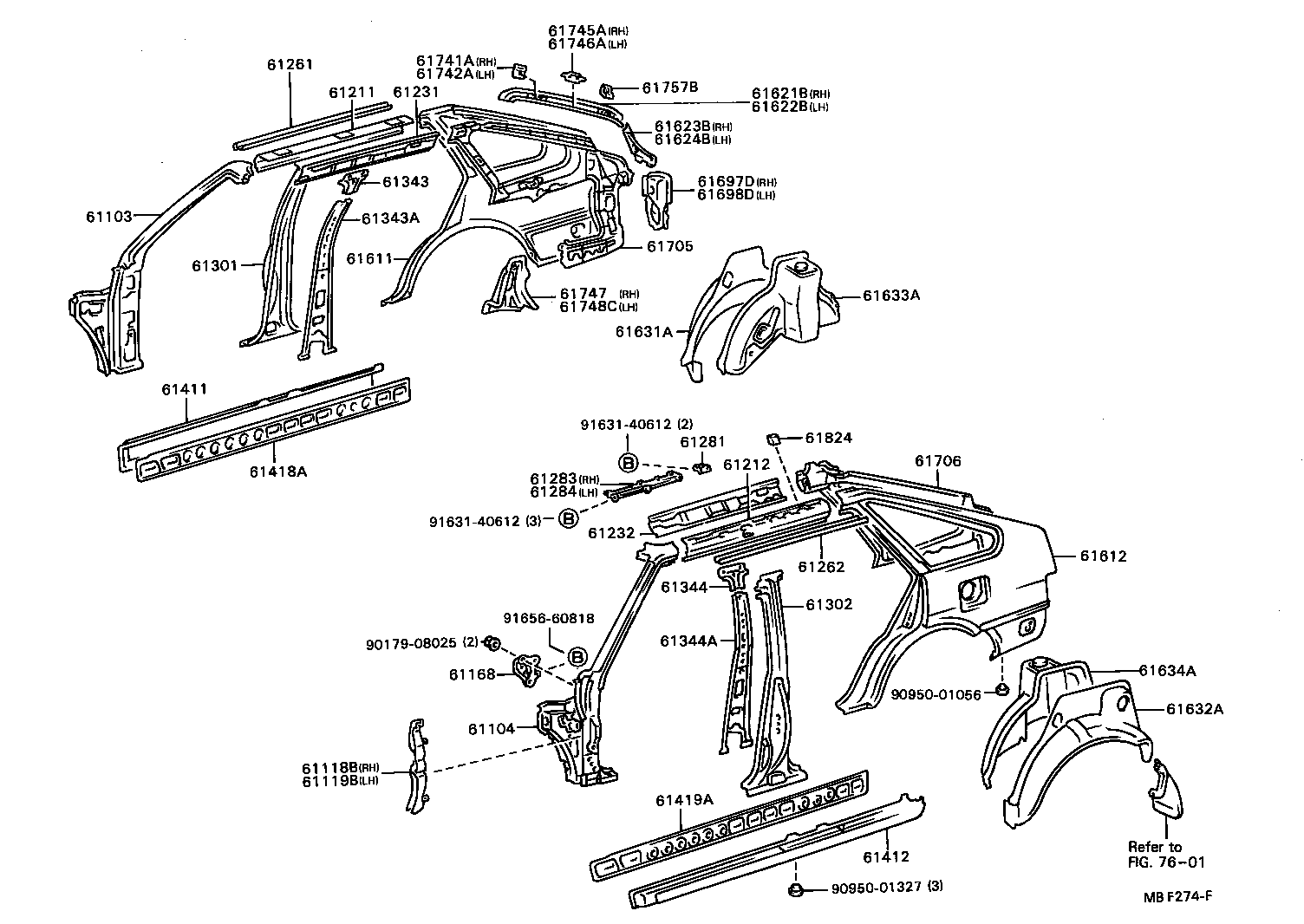61601-12909 PANEL, QUARTER, RH product image