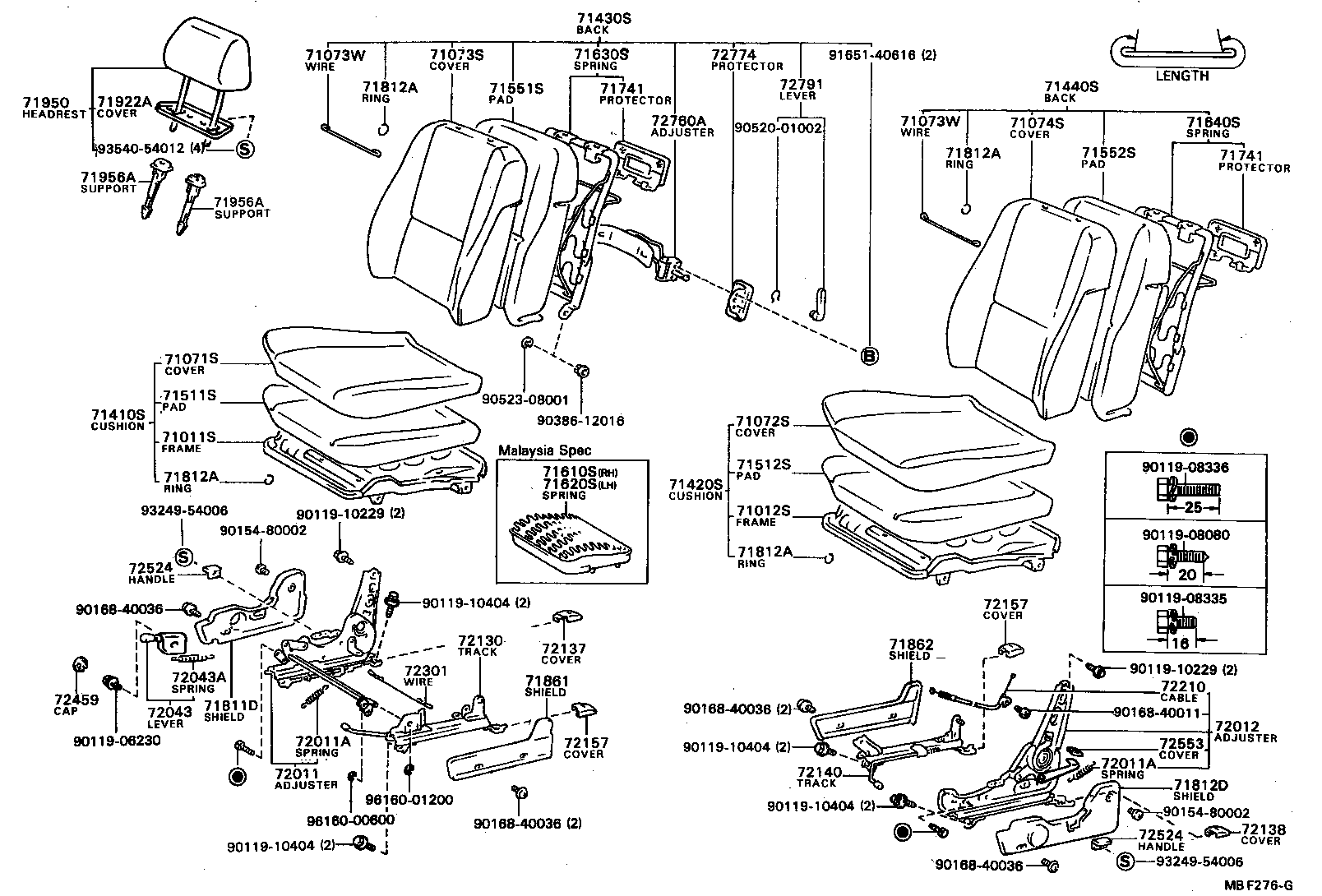 71640-12280 SPRING ASSY, FRONT SEAT BACK, LH(FOR SEPARATE TYPE) product image