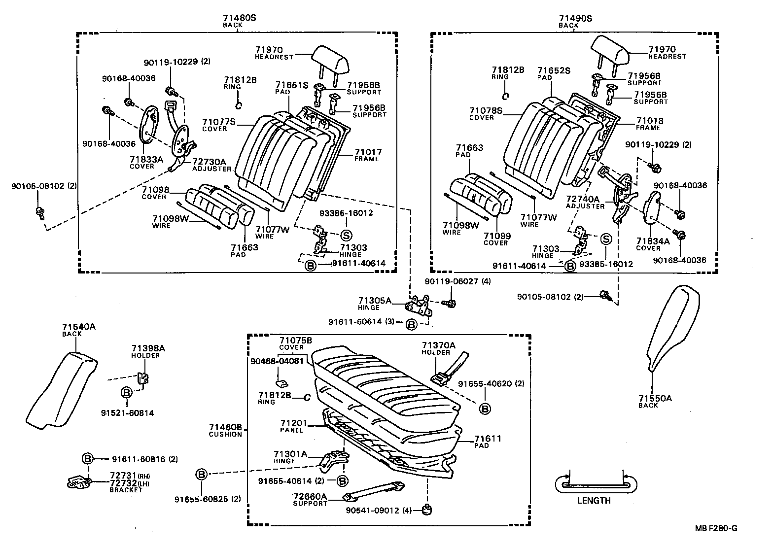71017-12220 FRAME SUB-ASSY, REAR SEAT BACK, RH product image
