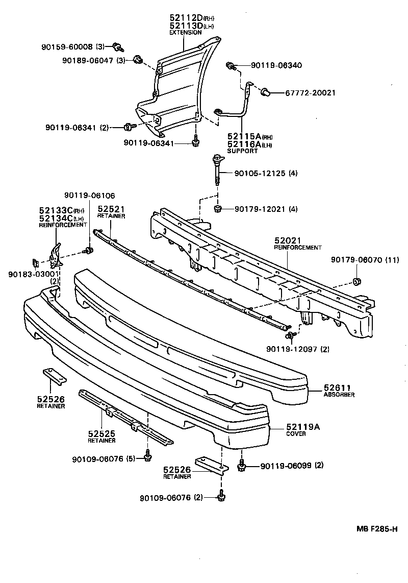52021-12110 REINFORCEMENT SUB-ASSY, FRONT BUMPER product image