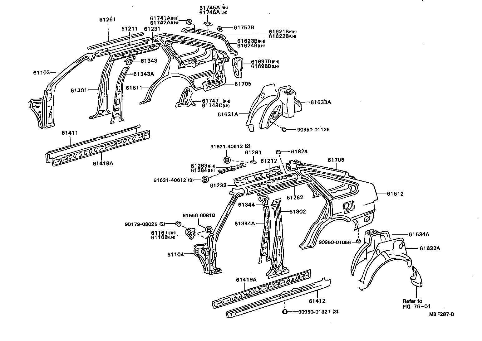 61601-12911 PANEL, QUARTER, RH product image