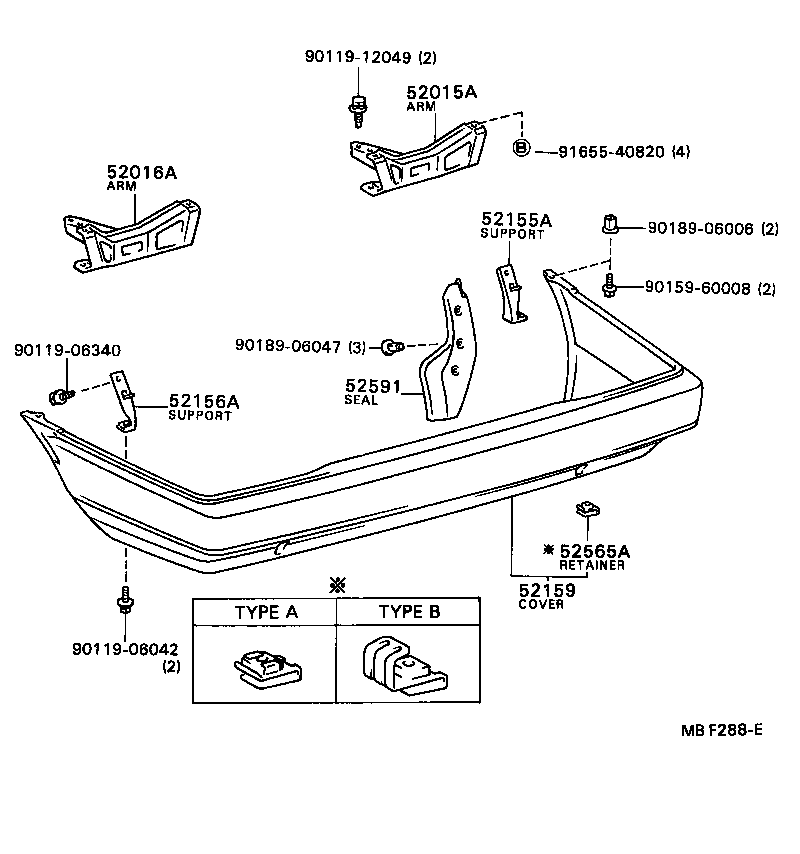 52016-12141 ARM SUB-ASSY, REAR BUMPER, LH product image