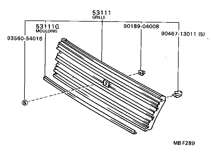 53100-12250 GRILLE, RADIATOR product image