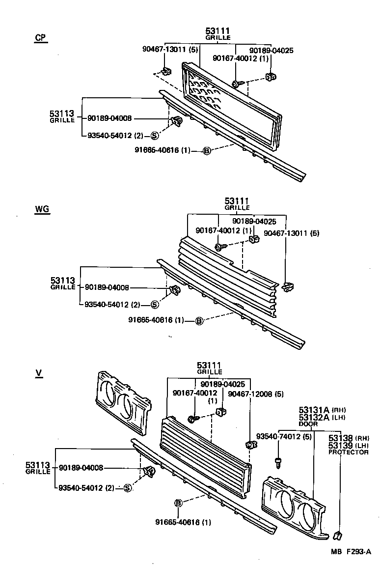53111-19385 GRILLE, RADIATOR product image