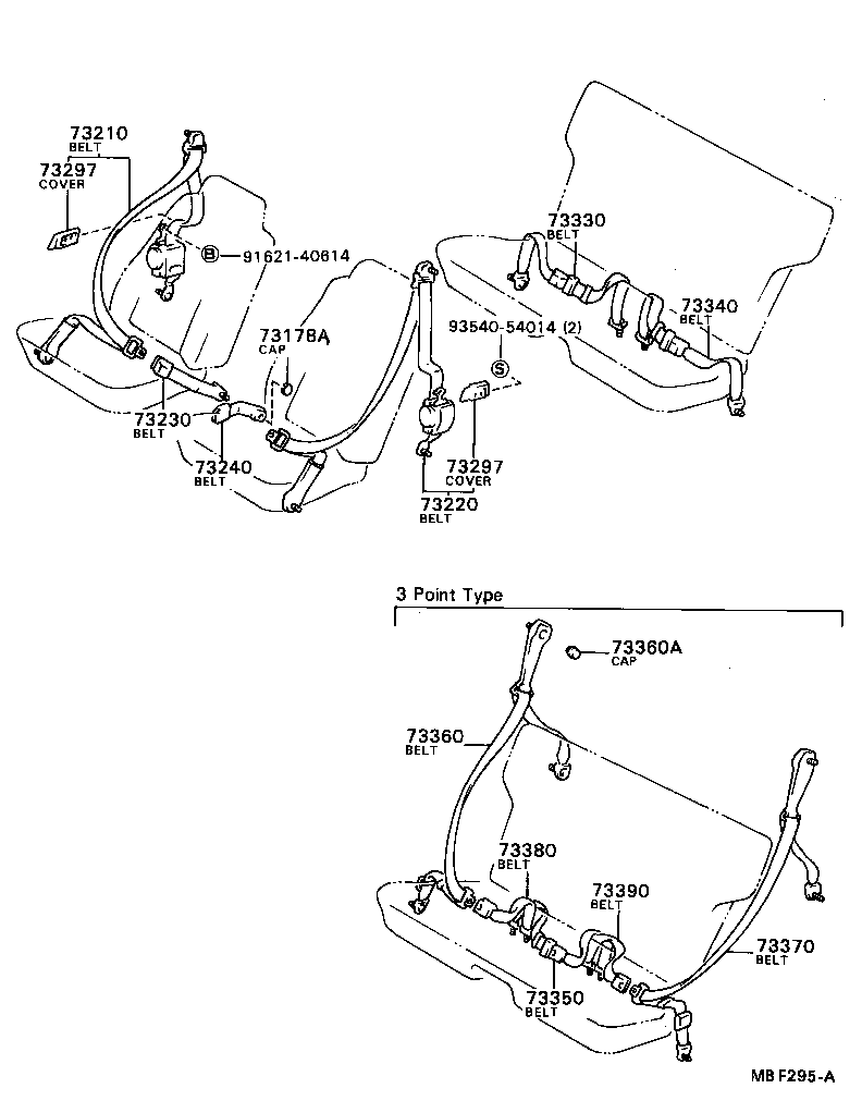 73210-12331-06 BELT ASSY, FRONT SEAT OUTER, RH product image