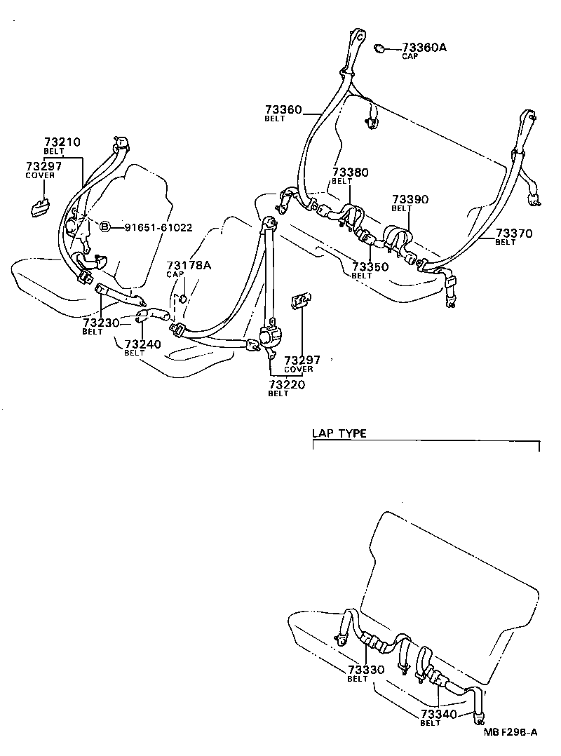 73210-12331-06 BELT ASSY, FRONT SEAT OUTER, RH product image