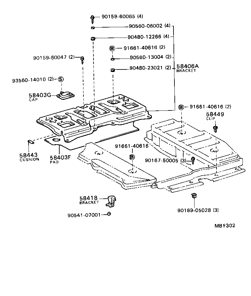 58406-14020 BRACKET SUB-ASSY, DECK BOARD product image