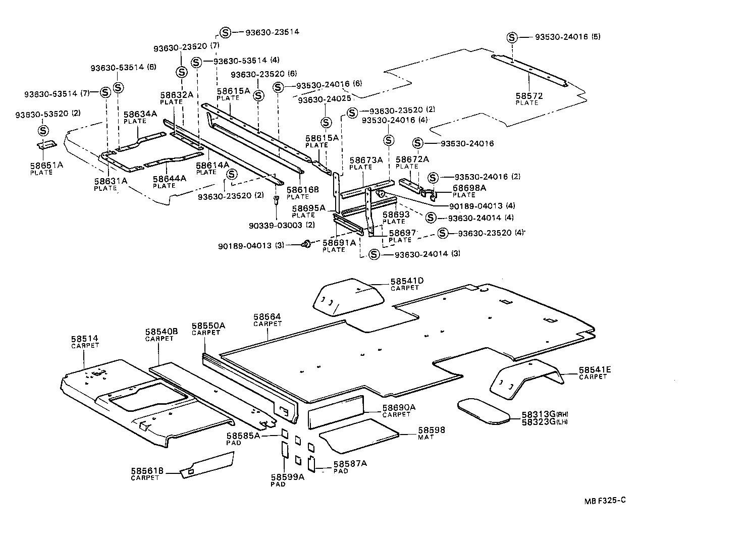 58618-90B01 SET PLATE, REAR FLOOR MAT, REAR product image