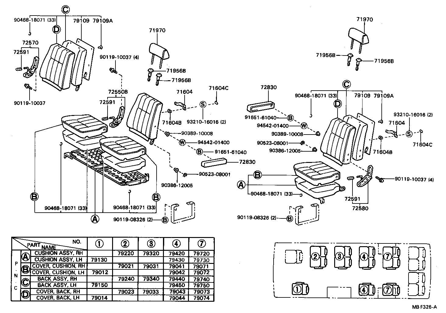 79160-90B01 SPRING ASSY, NO.1 SEAT CUSHION, RH product image