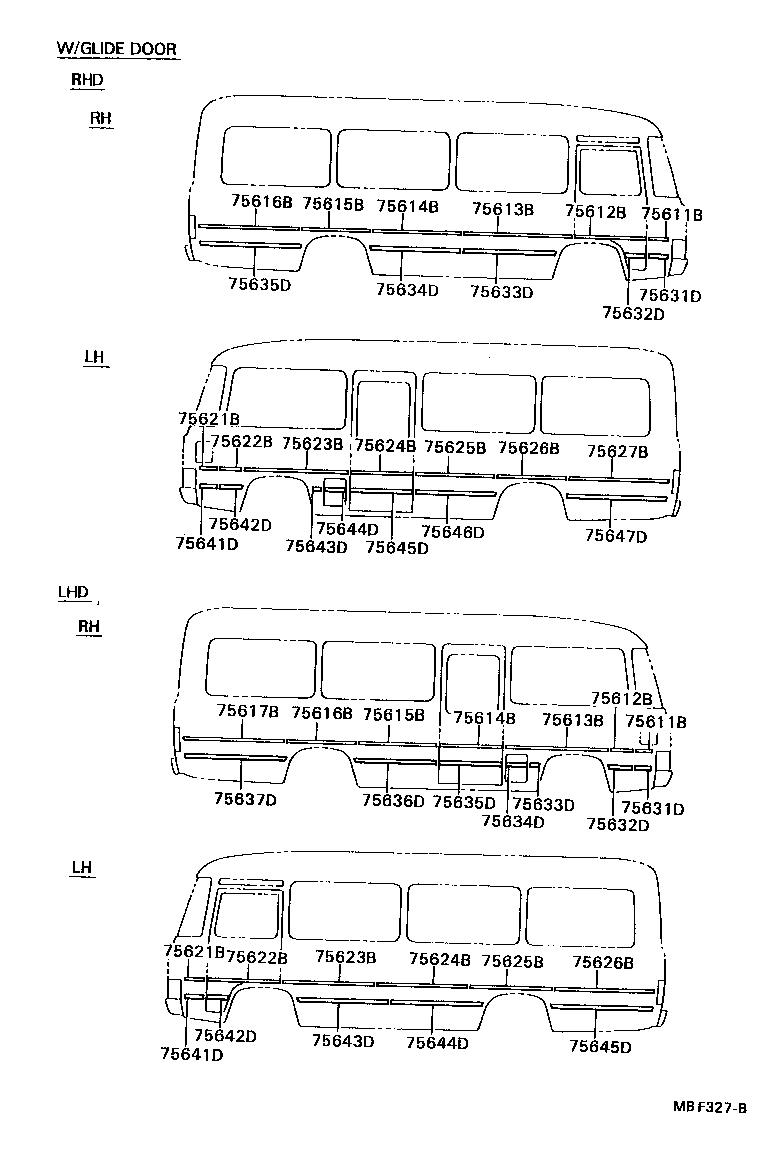 75741-90B02 MOULDING, SIDE PANEL, NO.4 RH product image