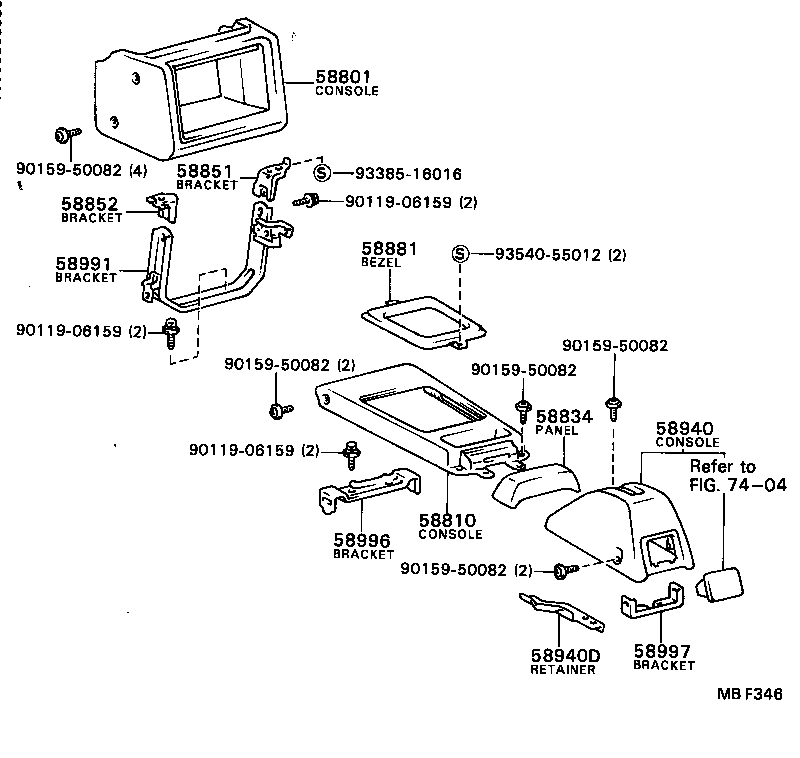 58813-12100-06 CONSOLE SUB-ASSY, UPPER product image
