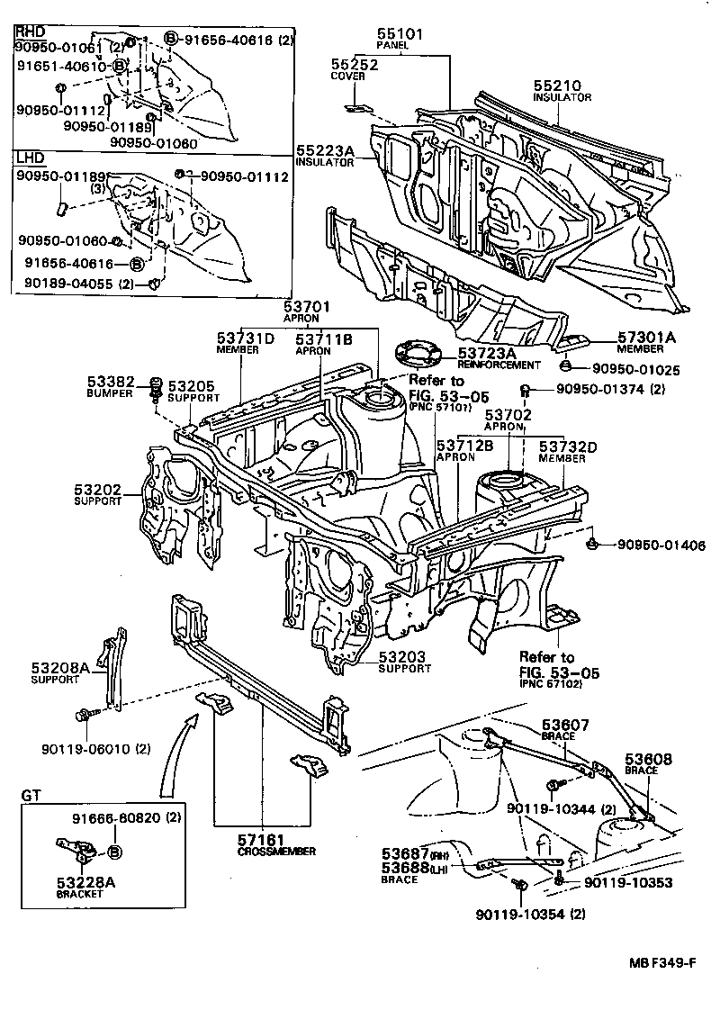53711-12180 APRON, FRONT FENDER, FRONT RH product image