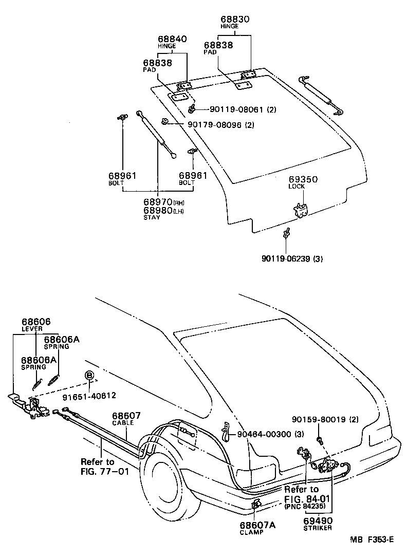 Toyota 68950-19425 STAY ASSY, BACK DOOR, RH