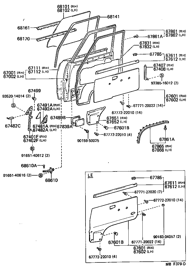 Toyota 67404-28010 FRAME SUB-ASSY, FRONT DOOR, REAR LOWER LH