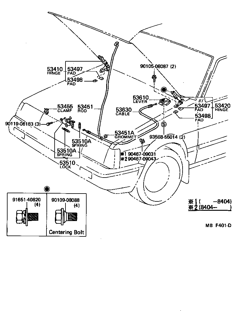 Toyota 53420-12040 HINGE ASSY, HOOD, LH