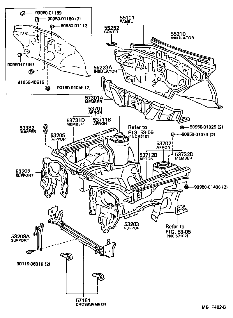 Toyota 53701-12820 APRON SUB-ASSY, FRONT FENDER, RH