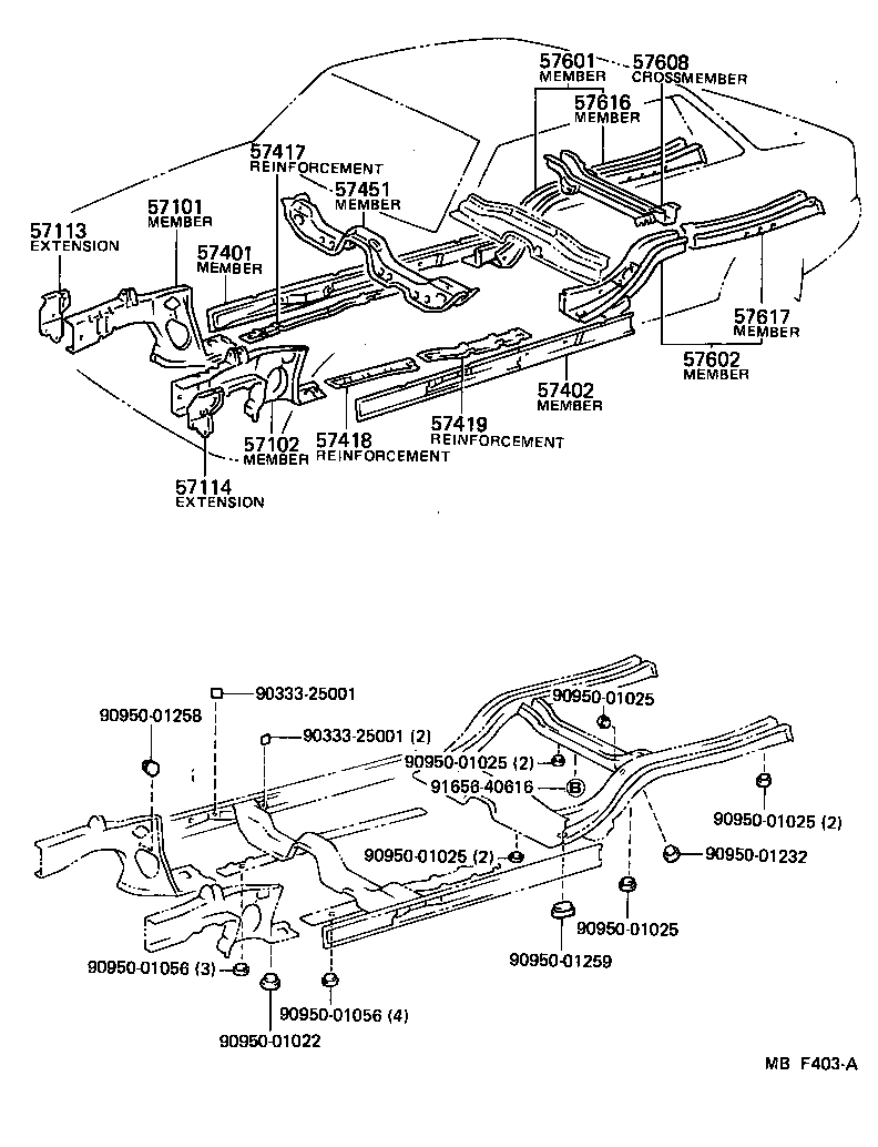 Toyota 57417-12070 REINFORCEMENT, FRONT FLOOR UNDER, RH