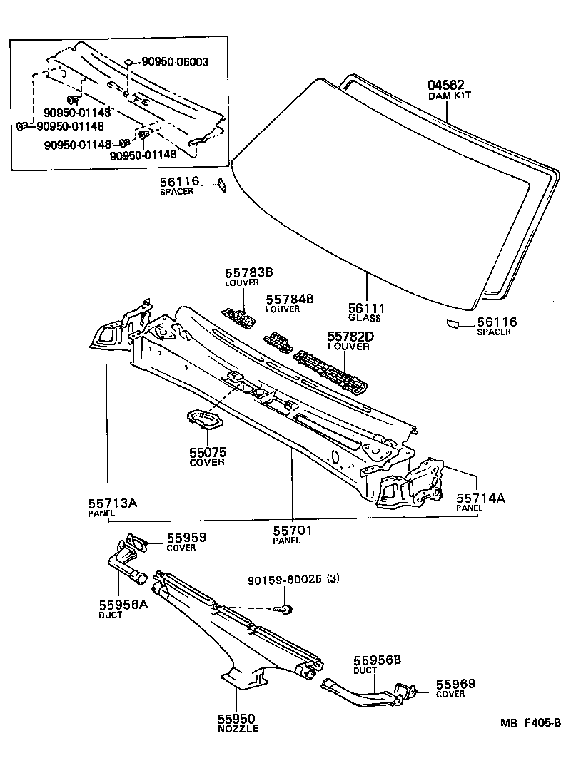 Toyota 55700-12290 PANEL SUB-ASSY, COWL