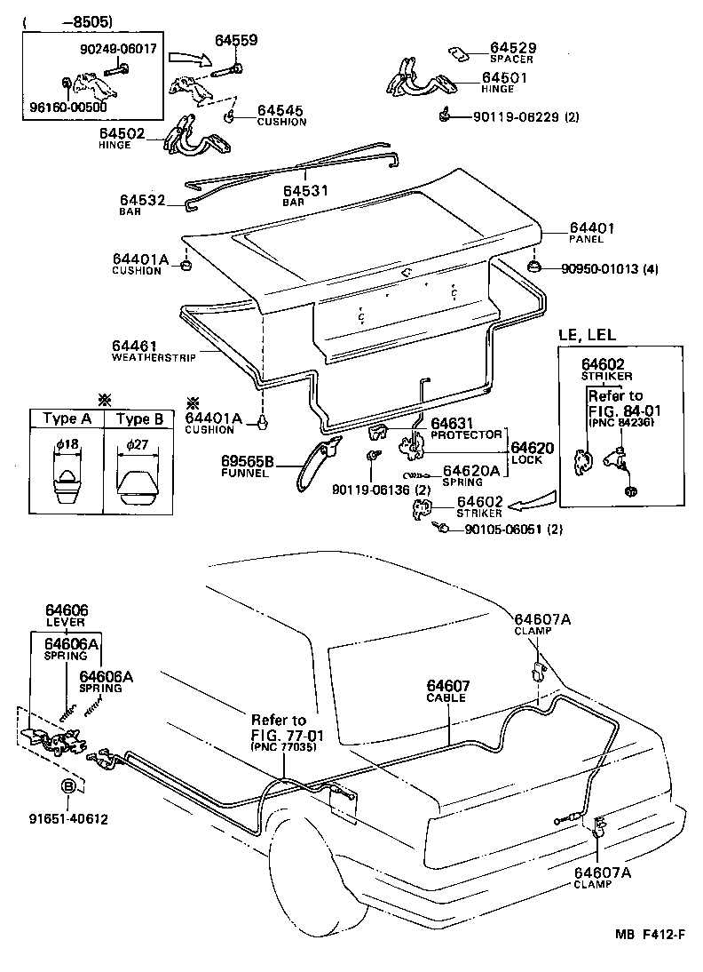 Toyota 64529-20010 SPACER, LUGGAGE COMPARTMENT DOOR HINGE