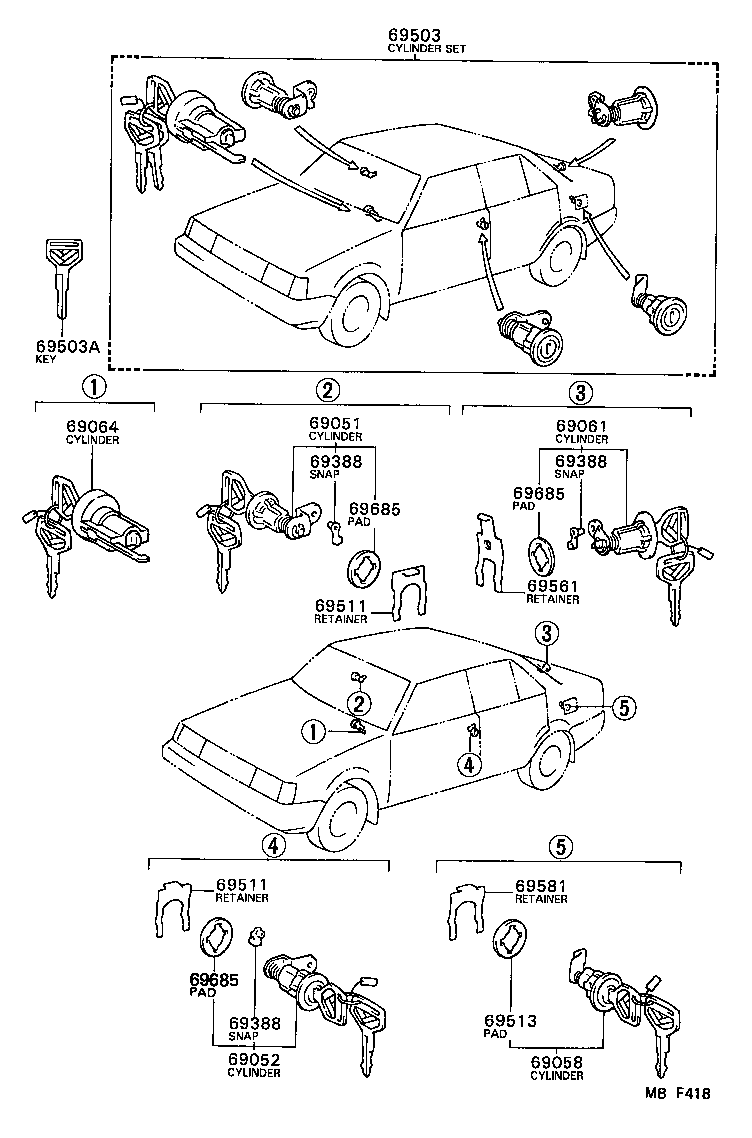 69005-12340 CYLINDER SET, LOCK product image