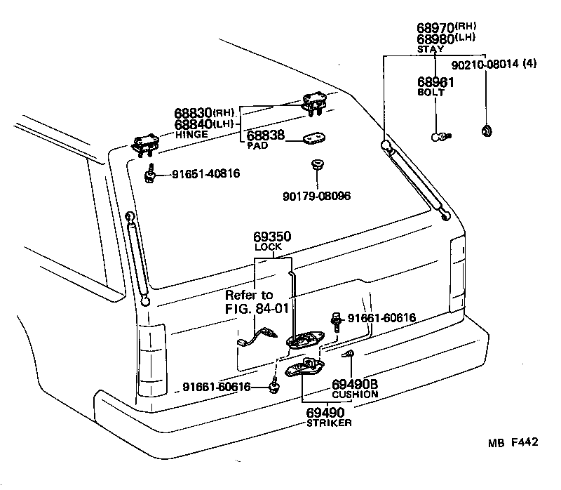 68960-19175 STAY ASSY, BACK DOOR product image