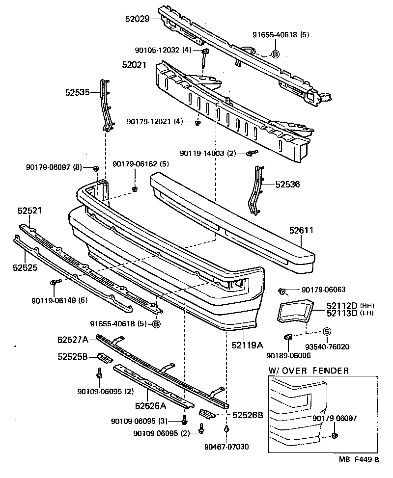 52029-14020 REINFORCEMENT SUB-ASSY, FRONT BUMPER, UPPER product image