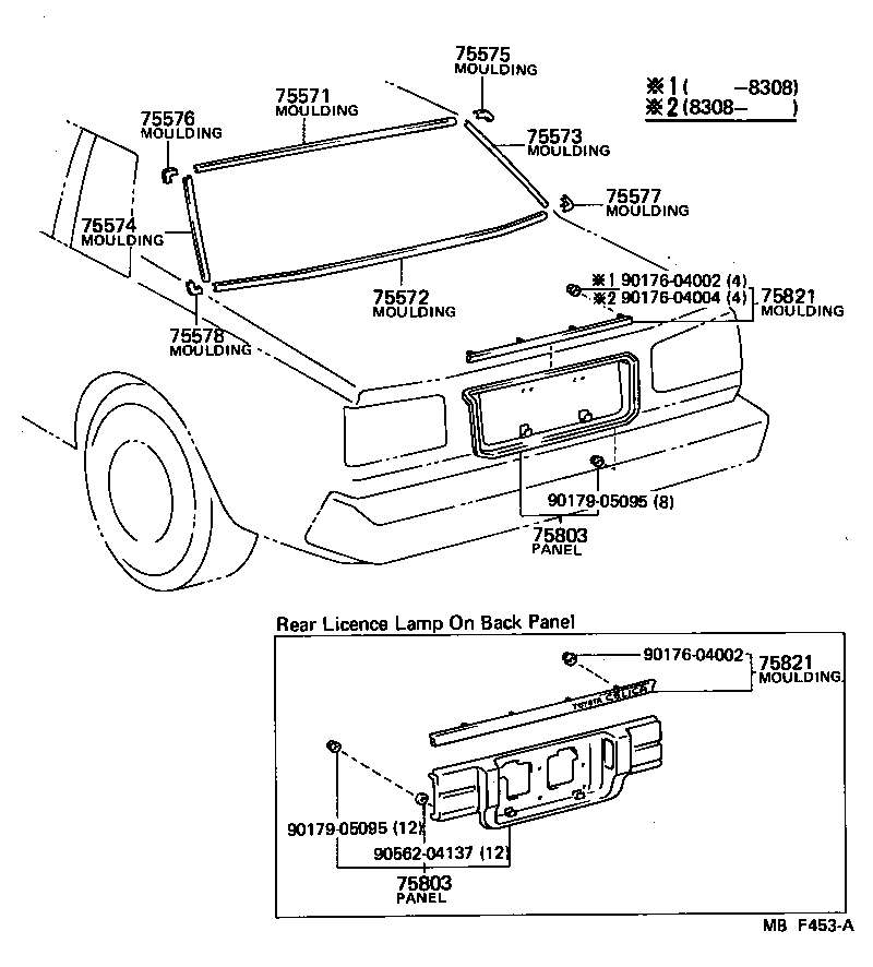 75801-19096 MOULDING, LUGGAGE COMPARTMENT DOOR BACK product image