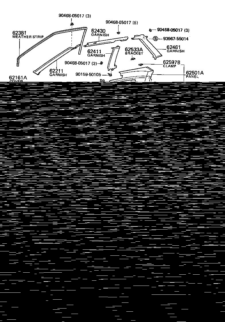 Toyota 62211-12140-01 GARNISH, FRONT PILLAR, RH