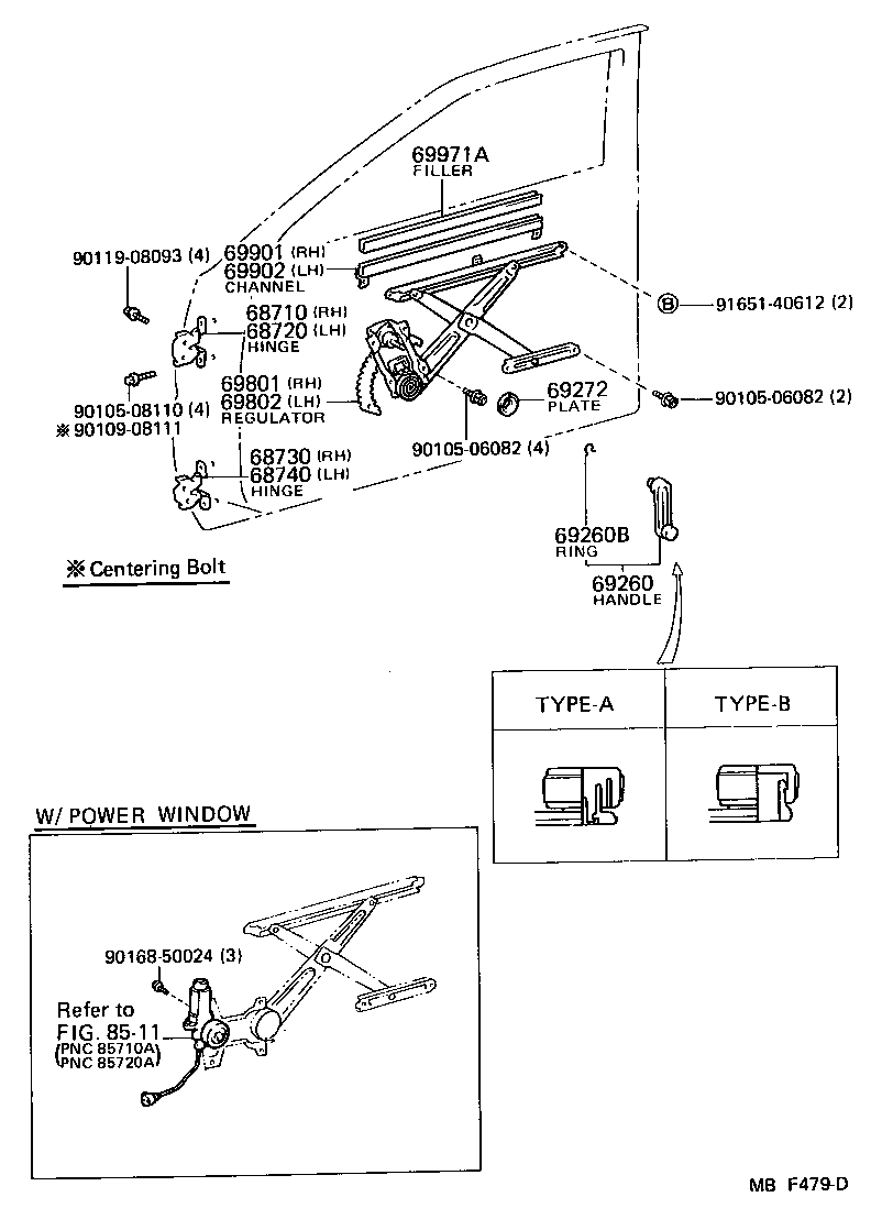 Toyota 69260-12060-02 HANDLE ASSY, FRONT DOOR WINDOW REGULATOR