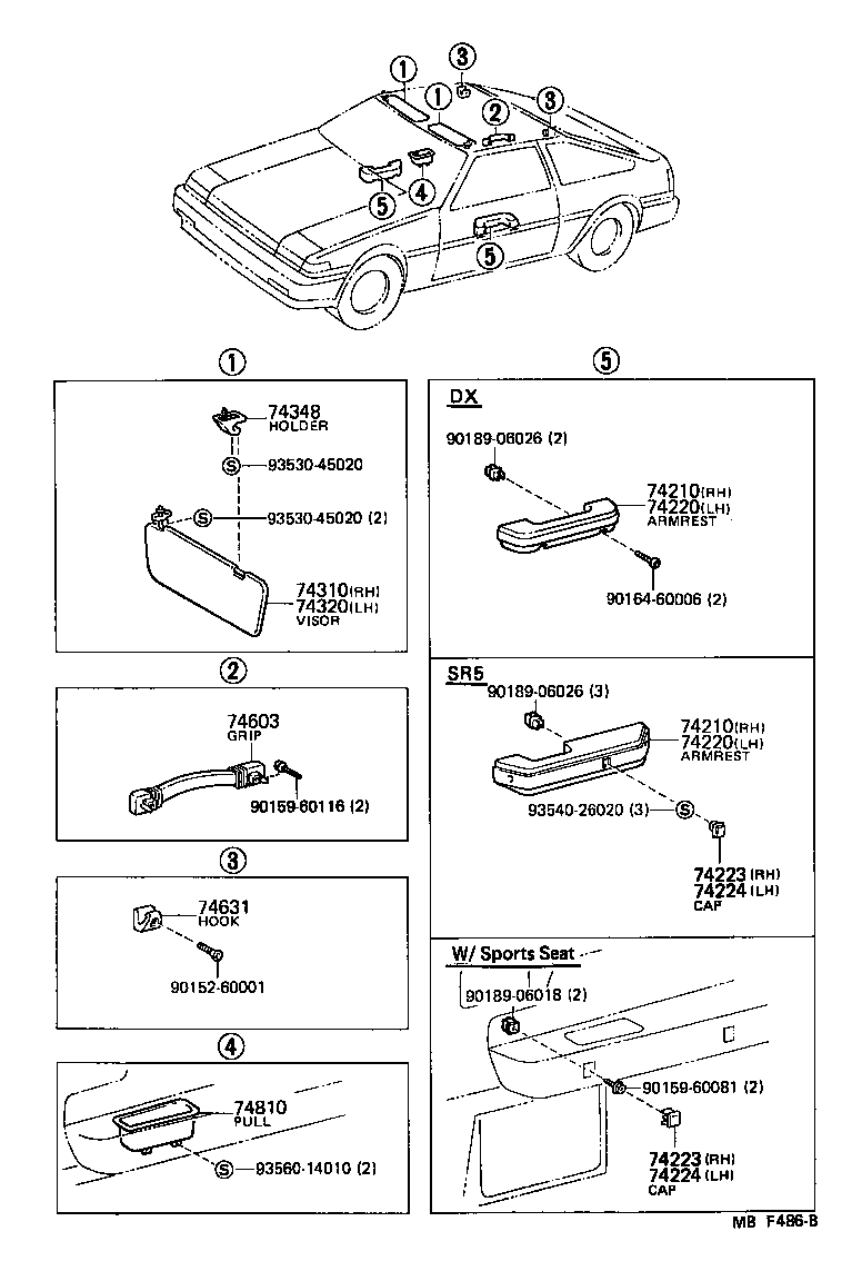 Toyota 74266-12010-14 PULL ASSY, DOOR, INSIDE