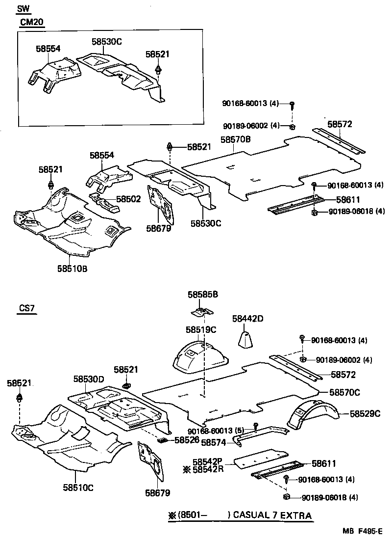 58503-95751 CARPET ASSY, REAR FLOOR product image