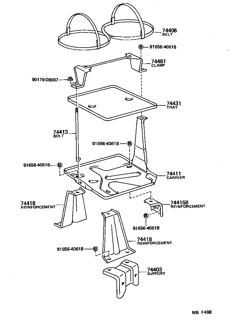 74404-27010 CLAMP, BATTERY HOLD DOWN product image