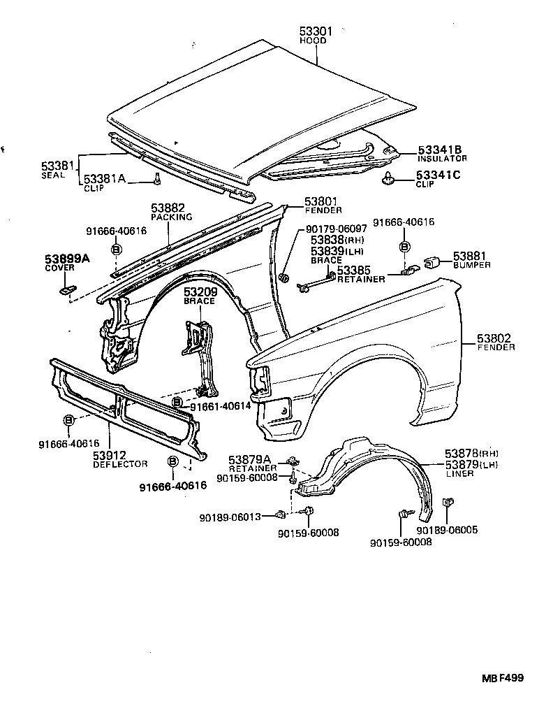 53802-13061 FENDER SUB-ASSY, FRONT LH product image